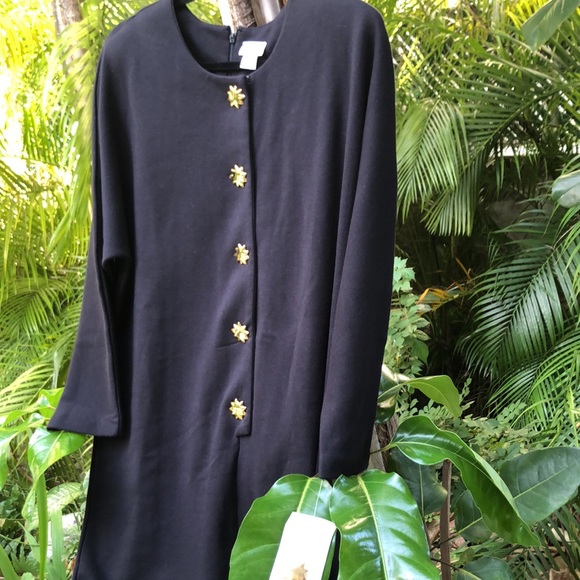 VintageNeimanMarcus“ “coat-look dress“gold star buttons. new with tags. - Picture 1 of 7